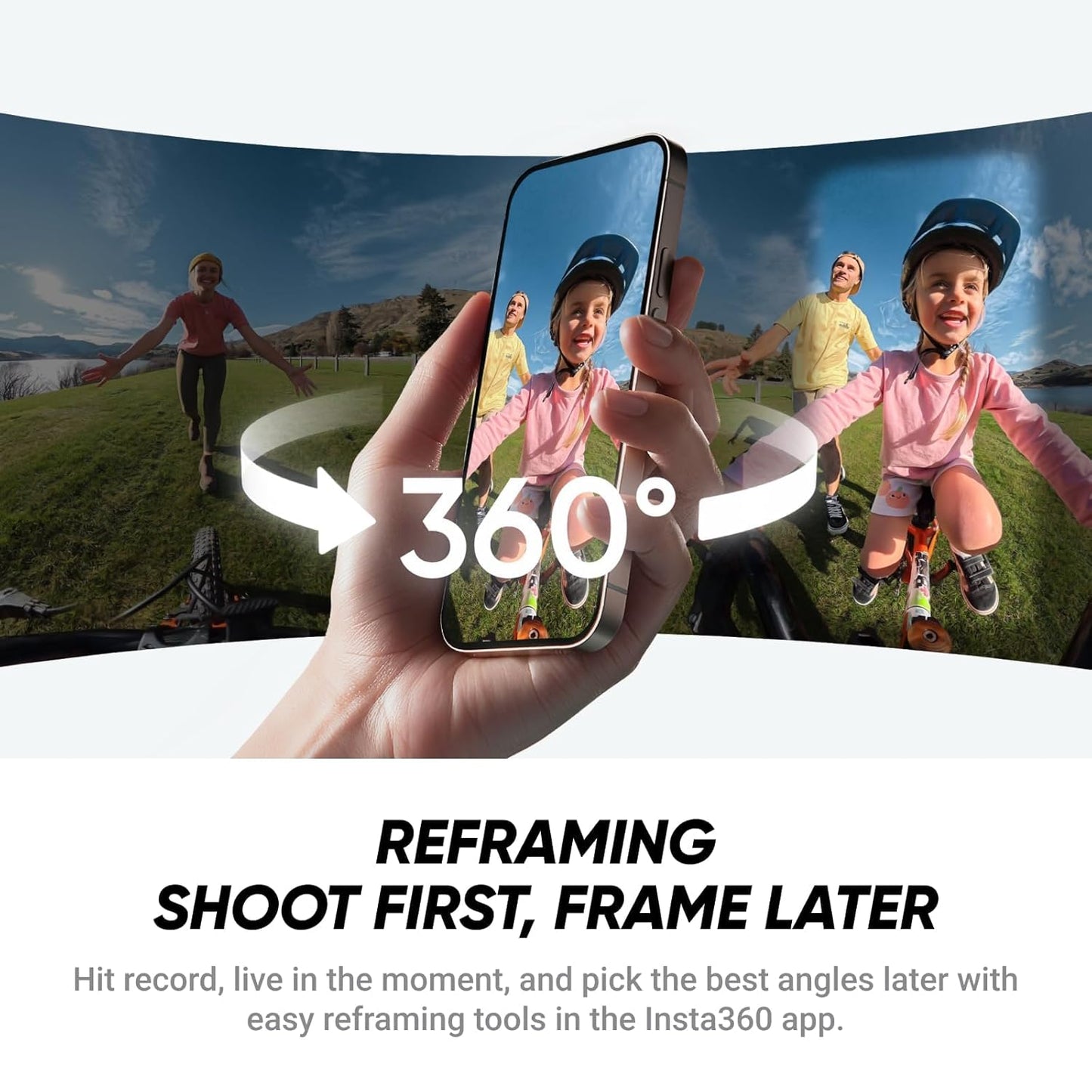 Insta360 X4 Air - Lightweight 165g 8K 360 Camera, Invisible Selfie Stick Effect, Replaceable Lenses, Shoot First & Frame Later, Built-in Wind Guard, FlowState Stabilization, AI-Powered App