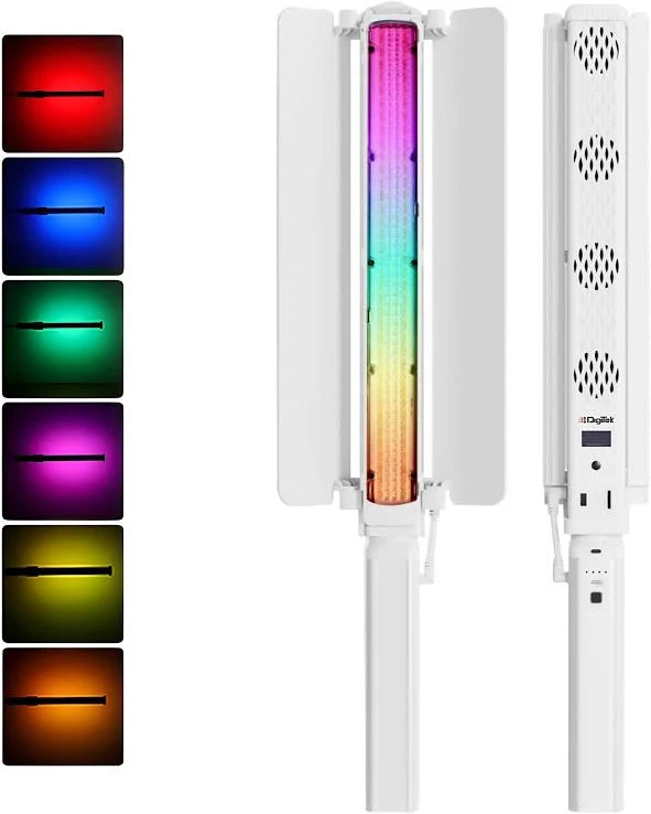 Digitek (DSL-1000 RGB) Handheld RGB LED Stick Light Wand with Barndoor, Battery Pack & Remote, 100W+80W RGB, 14 Special Effects, 0-360° HSI Full Color, 2700-7500K, CRI >97, for Photo & Videoshoots
