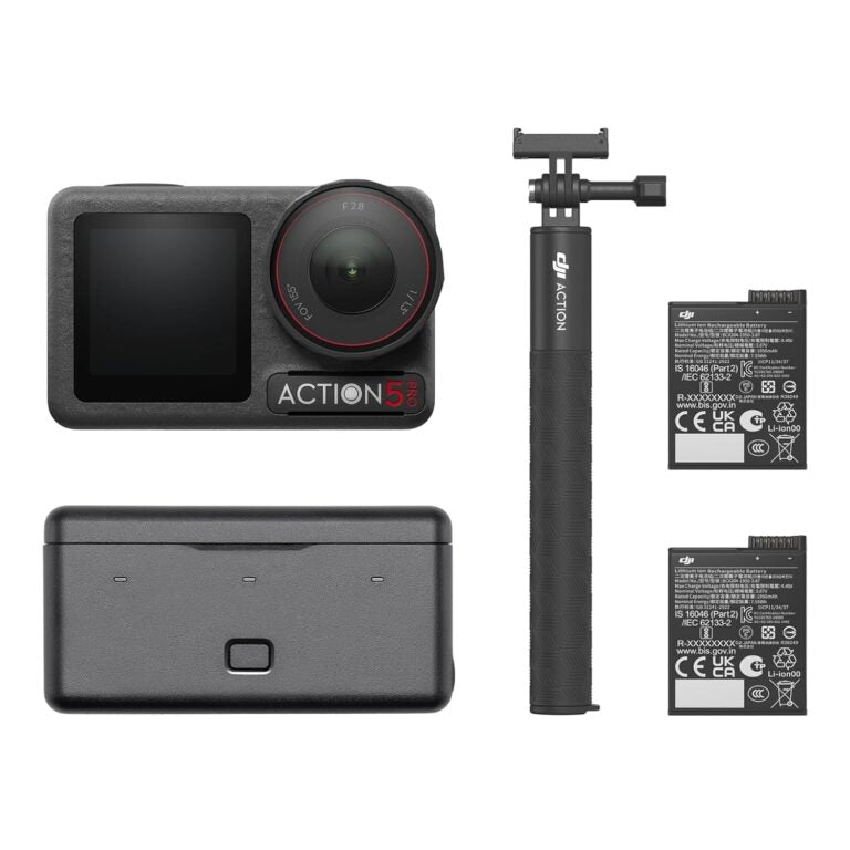DJI Osmo Action 5 Pro Adventure Combo, Action Camera 4K with 1/1.3″ Sensor, 12h Extended Battery Life with 3 Batteries, Stabilization, Dual OLED Touchscreens, Mini Action Camera for Travel, Vlog