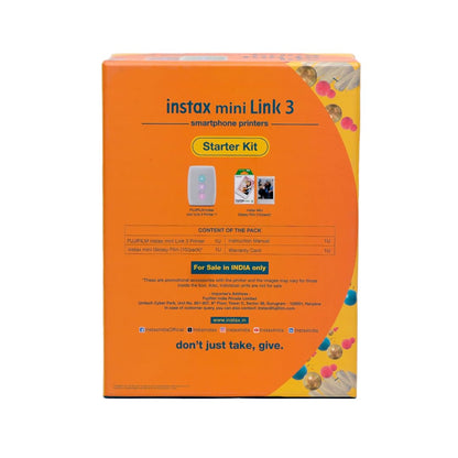 Fujifilm Instax Mini Link 3 Smartphone Photo Printer Starter Kit, Rose Pink