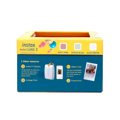 Fujifilm Instax Mini Link 3 Smartphone Photo Printer Starter Kit, Rose Pink