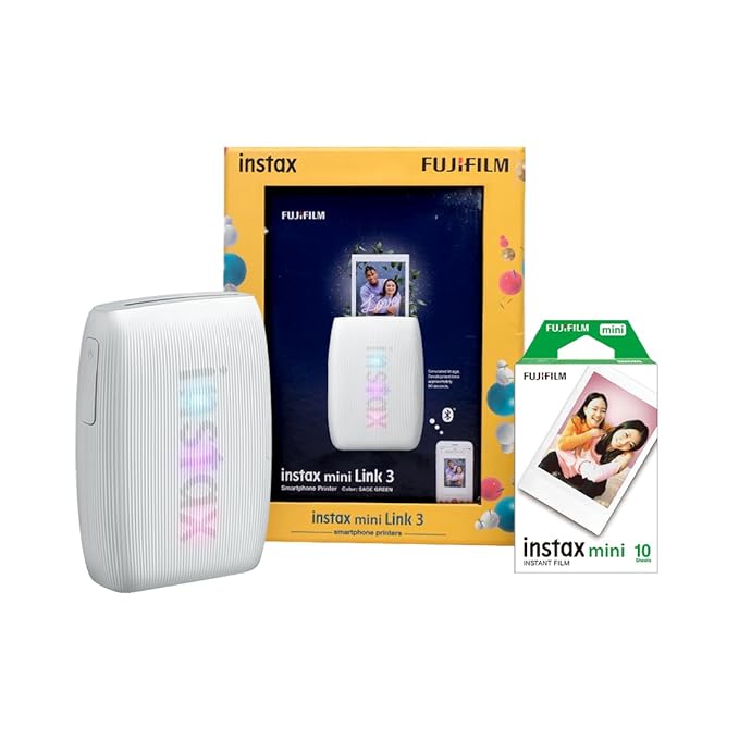 Fujifilm Instax Mini Link 3 Smartphone Photo Printer Starter Kit, Rose Pink