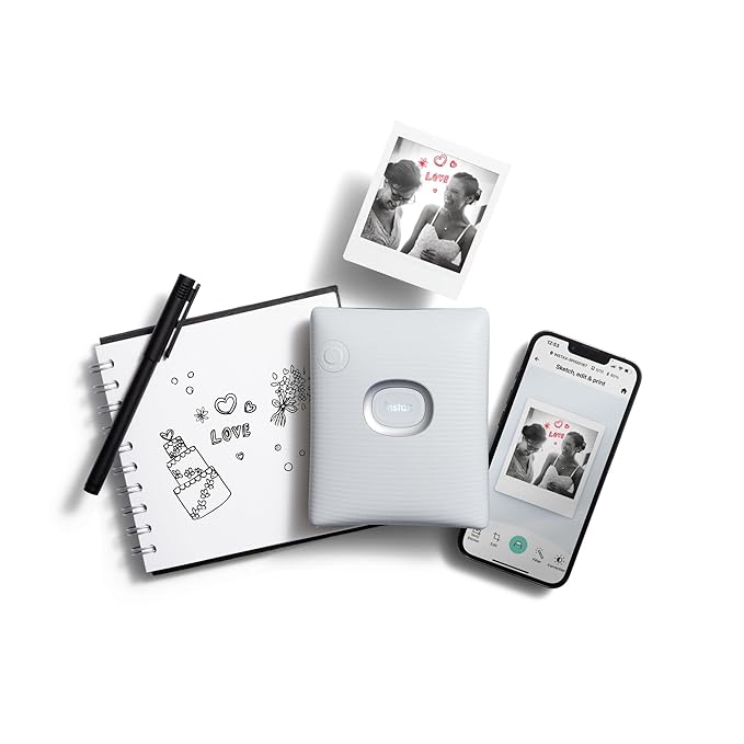 instax Fujifilm Square Link Smartphone Instant Photo Printer - White