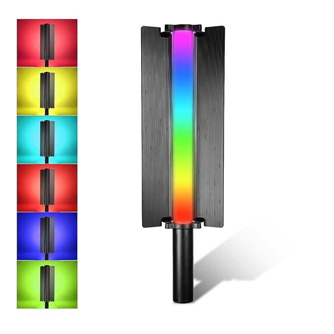 HIFFIN HF-600 RGB LED Light Stick for Photography, Photography Light with RGB CCT HSI Mode, 2500K-9900K Adjustable, 25 Fx Light Effect, Power 25W, Barndoor, 5200mah Battery for YouTube, Photoshoot