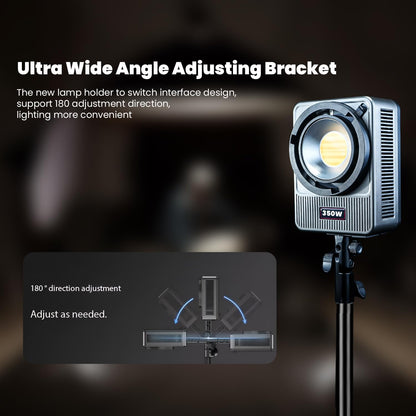 HIFFIN HF-350PRO Wonder Series 350W LED Video Light | 25,800lm Ultra Bright | CRI 95+ | CCT 2700K-6500K | Bowens Mount | App Control | Professional Light for Photography, Videos & Studio Use