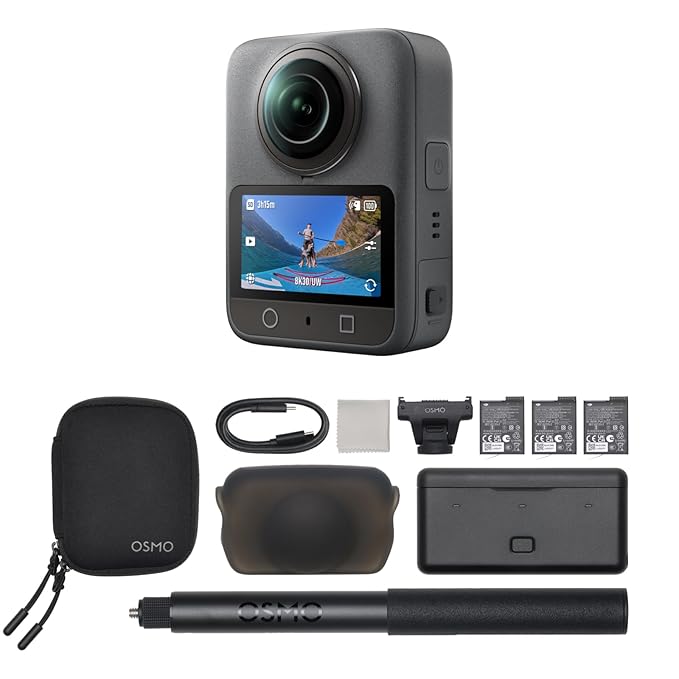 DJI Osmo 360 Adventure Combo,360 Camera With 1-Inch 360° Imaging, Native 8K 360° Video, 4K/120fps & 170° Boost Video, 120MP 360° Photo, 100-Min 8K Recording, Waterproof, Action Camera for Sports, Vlog