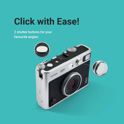Fujifilm Instax Mini Evo Hybrid Camera Premium Edition with 20 Shots of Stone Gray Film and 100 Different Expressions-(Black)
