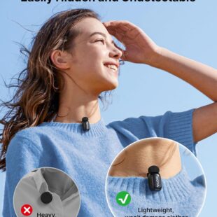 BOYA Mini Wireless Microphone for Phone with USB C Plug, Clip On Lavalier Mic for iPhone, Android & PC Noise Reduction, AI Voice Changer, 30H Battery & Charging Case.