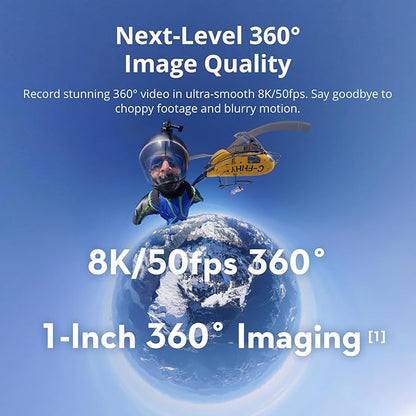 DJI Osmo 360 Adventure Combo,360 Camera With 1-Inch 360° Imaging, Native 8K 360° Video, 4K/120fps & 170° Boost Video, 120MP 360° Photo, 100-Min 8K Recording, Waterproof, Action Camera for Sports, Vlog