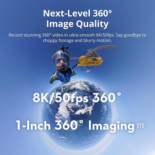 DJI Osmo 360 Adventure Combo,360 Camera With 1-Inch 360° Imaging, Native 8K 360° Video, 4K/120fps & 170° Boost Video, 120MP 360° Photo, 100-Min 8K Recording, Waterproof, Action Camera for Sports, Vlog