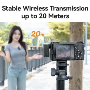 ULANZI A100 Wireless Lavalier Microphone Lapel Mic for Camera and Phone w USB C/3.5mm/Plug, 32KHz 16Bit, Noise Cancellation, 13.5-Hour Battery, Clip on Microphone for Video Podcast Vlog YouTube