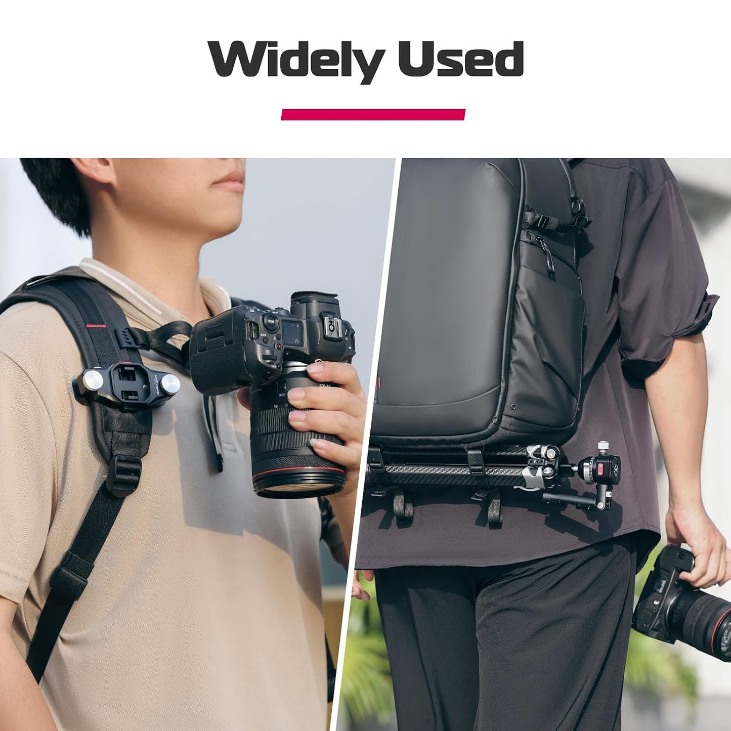 ULANZI Camera Backpack Professional Bag, Water-Resistant Photography Camera Case Anti Theft Travel for Photographers DSLR Mirrorless Camera Lens Tripod Holder 16" Laptop Black 22L