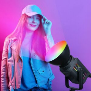 HIFFIN COB-150P Professional 150W RGB LED Video Light | 2800K-6800K Dimmable | 11 FX Modes | 9800Lm Brightness | Remote Control | 220V Power Supply | Studio & Lighting for Photography & Videography