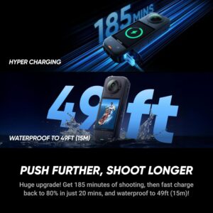 Insta360 X5 – Waterproof 8K 360° Action Camera, Leading Low Light, Invisible Selfie Stick Effect, Rugged and Replaceable Lens, 3-Hour Battery, Built-in Wind Guard, Stabilization, Triple AI Chip Design