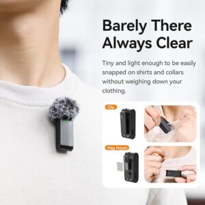 ULANZI A100 Wireless Lavalier Microphone Lapel Mic for Camera and Phone w USB C/3.5mm/Plug, 32KHz 16Bit, Noise Cancellation, 13.5-Hour Battery, Clip on Microphone for Video Podcast Vlog YouTube