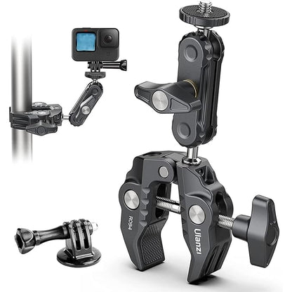 ULANZI Super Clamp Camera Clamp Mount Monitor 360° Ballhead Magic Arm Double Ball Head Adapter with 1/4"-20 & 3/8"-16 Thread for Canon Nikon DSLR Camera/Gopro/LED Lights/Ronin-M/Ronin MX