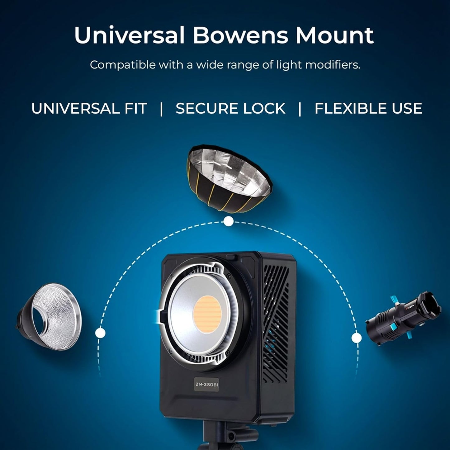 Digitek Lite (DCL 400WBC Combo) 330W Bi Color COB LED Continuous Light with Reflector & Bowens Mount, 10 Fx Effects, 0-100% Dimming, 2700K-6500K Color Temp, 26860LM, 95+ CRI, for Photo & Video Shoots
