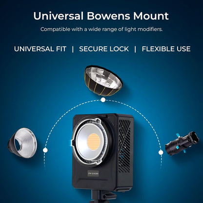 Digitek Lite (DCL 400WBC Combo) 330W Bi Color COB LED Continuous Light with Reflector & Bowens Mount, 10 Fx Effects, 0-100% Dimming, 2700K-6500K Color Temp, 26860LM, 95+ CRI, for Photo & Video Shoots