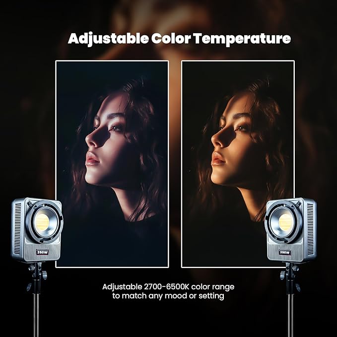 HIFFIN HF-350PRO Wonder Series 350W LED Video Light | 25,800lm Ultra Bright | CRI 95+ | CCT 2700K-6500K | Bowens Mount | App Control | Professional Light for Photography, Videos & Studio Use
