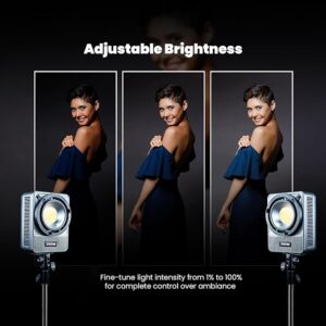 HIFFIN HF-350 PRO Wonder Series 350W COB LED Video Light | 25,800lm Ultra Bright | CRI 95+ | CCT 2700K-6500K | Bowens Mount | App Control | Professional Light for Photography, Videos & Studio Use