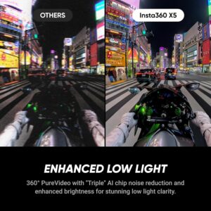 Insta360 X5 – Waterproof 8K 360° Action Camera, Leading Low Light, Invisible Selfie Stick Effect, Rugged and Replaceable Lens, 3-Hour Battery, Built-in Wind Guard, Stabilization, Triple AI Chip Design