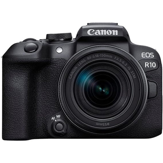 Open Box Canon EOS R10 24.2MP RF-S18-150 F/3.5-6.3 IS STM Mirrorless Camera (APS-C Sendor, 4K UHD Video) for Wedding & Content Creators - Black