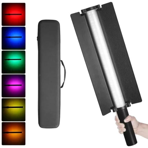 HIFFIN HF-600 RGB LED Light Stick for Photography, Photography Light with RGB CCT HSI Mode, 2500K-9900K Adjustable, 25 Fx Light Effect, Power 25W, Barndoor, 5200mah Battery for YouTube, Photoshoot