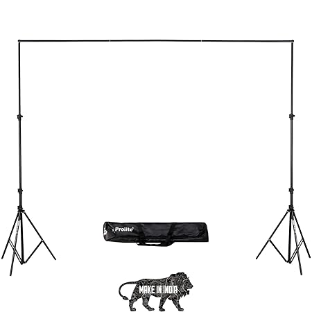 Open Box PROLITE Background Support Kit (9ft x 9ft) for Backdrop Photography & Videography with Carry Bag (Portable & Foldable)
