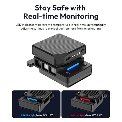 ULANZI CU01 Camera Cooler Kit for DSLR & Mirrorless, Semiconductor Cooling Fan with 3000mAh Magnetic Rechargeable Battery, 3 Speeds, Auto Temp Control Cooling for Video Recording(Battery+Cooler)