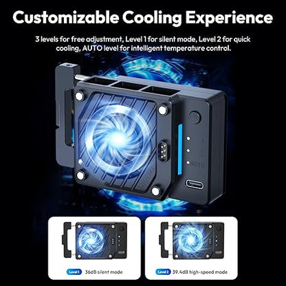 ULANZI CU01 Camera Cooler Kit for DSLR & Mirrorless, Semiconductor Cooling Fan with 3000mAh Magnetic Rechargeable Battery, 3 Speeds, Auto Temp Control Cooling for Video Recording(Battery+Cooler)
