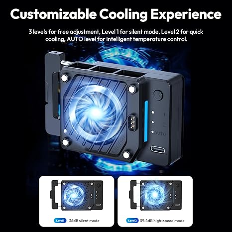 ULANZI CU01 Camera Cooler Kit for DSLR & Mirrorless, Semiconductor Cooling Fan with 3000mAh Magnetic Rechargeable Battery, 3 Speeds, Auto Temp Control Cooling for Video Recording(Battery+Cooler)