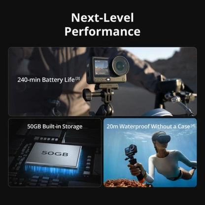 DJI Osmo Action 6 Standard Combo, Action Camera with 1/1.1" Square Sensor, Variable Aperture of f/2.0–f/4.0, Cold-Resistant, 4hrs Battery, Action Camera 4K Ideal for Quick Capture of Exciting Moments