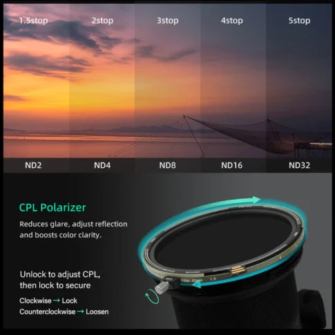 H&Y 82mm HD Nova-Series VND + CPL Filter With Magnetic Cap