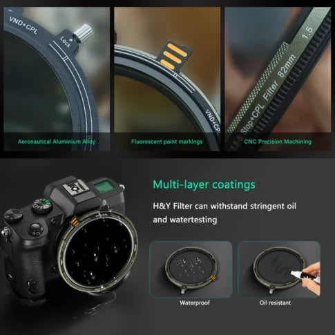 H&Y 82mm HD Nova-Series VND + CPL Filter With Magnetic Cap