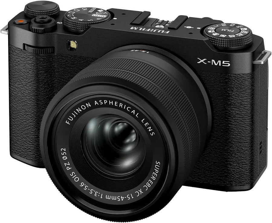 Fujifilm X-M5 26.1MP APS-C X-Trans CMOS 4 with 15-45 f/3.5-5.6 Lens|Retro Style mirrorless Compact Travel Camera|6.2k vlogging|High Speed Recording FHD 240fps|Advance AF for Street/Lifestyle
