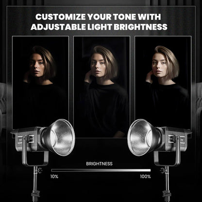 HIFFIN (COB-250P) 250W Bi-Color Continuous LED Video Light with 9 FX Modes, 2800K–6800K Adjustable, 10–100% Brightness Control, Remote Operated Studio Lighting for Photography & Videography