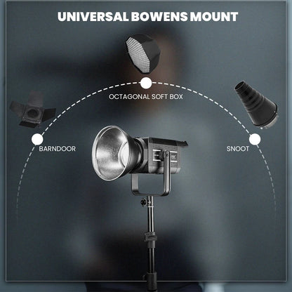 HIFFIN (COB-250P) 250W Bi-Color Continuous LED Video Light with 9 FX Modes, 2800K–6800K Adjustable, 10–100% Brightness Control, Remote Operated Studio Lighting for Photography & Videography