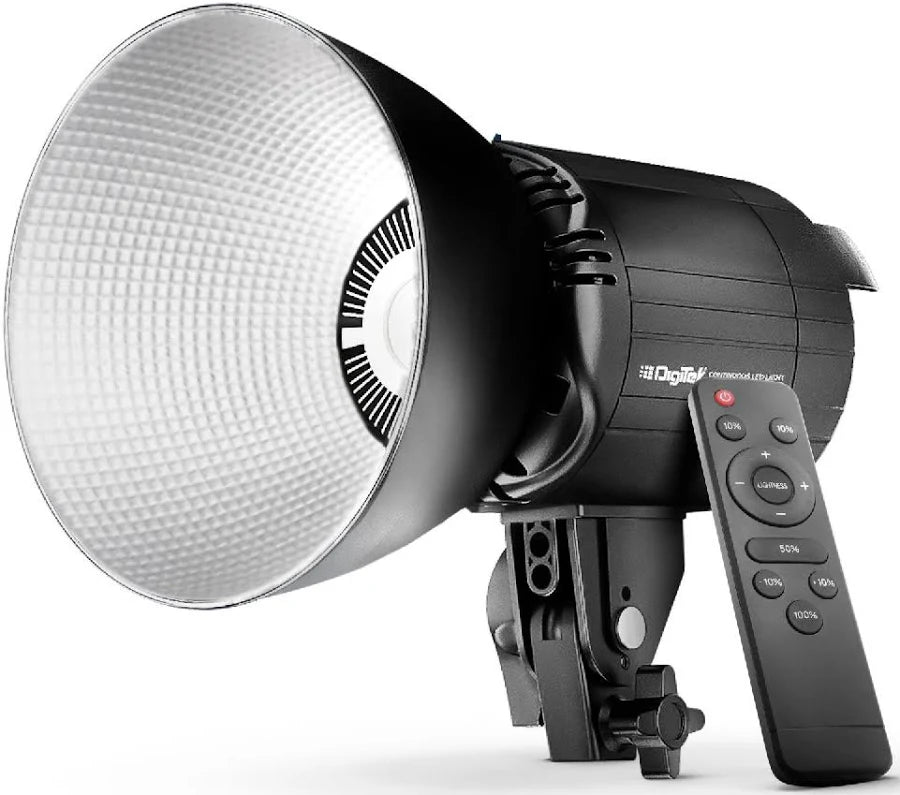 DIGITEK Lite (DCL-150WBC Combo) 150W Bi Color Continuous LED Light with 18CM Reflector & Infrared Remote, AC Power - 3000K-6500K Color Temperature Control, 95 CRI, 13500 Lumen, Ideal for Shooting
