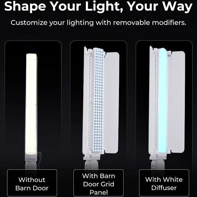 Digitek (DSL-1000 RGB) Handheld RGB LED Stick Light Wand with Barndoor, Battery Pack & Remote, 100W+80W RGB, 14 Special Effects, 0-360° HSI Full Color, 2700-7500K, CRI >97, for Photo & Videoshoots