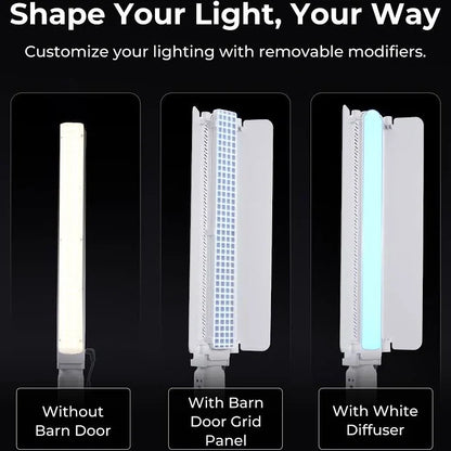 Digitek (DSL-1000 RGB) Handheld RGB LED Stick Light Wand with Barndoor, Battery Pack & Remote, 100W+80W RGB, 14 Special Effects, 0-360° HSI Full Color, 2700-7500K, CRI >97, for Photo & Videoshoots