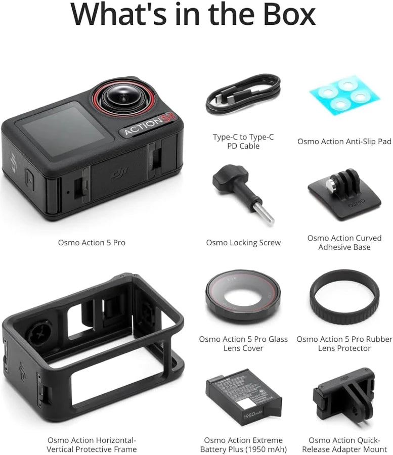 DJI Osmo Action 5 Pro Standard Combo, Waterproof Camera with 1/1.3" Sensor, 4K/120fps Video, Subject Tracking, Stabilization, Dual OLED Touchscreens, Action Camera 4K Ideal for Sports, Vlog