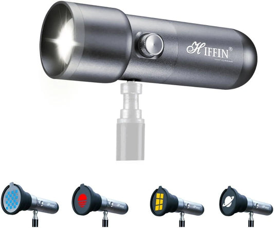 HIFFIN G-Flash RGB Photography Flashlight Portable Video Light LED Spotlight 7500mAh Battery 1–100% Dimming 4 Color Modes 20 GOBO Filters USB-C for Recording Studio Lighting, YouTube, Reels, Vlogging