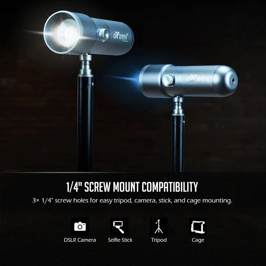 HIFFIN G-Flash RGB Photography Flashlight Portable Video Light LED Spotlight 7500mAh Battery 1–100% Dimming 4 Color Modes 20 GOBO Filters USB-C for Recording Studio Lighting, YouTube, Reels, Vlogging