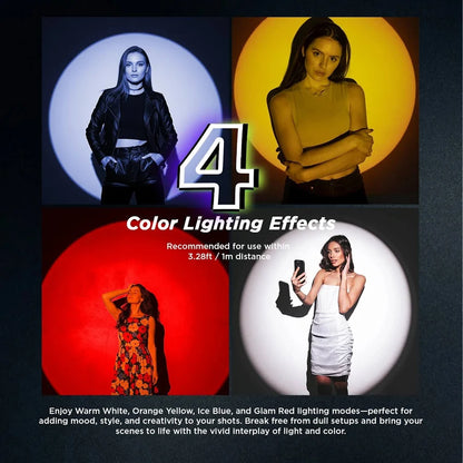HIFFIN G-Flash RGB Photography Flashlight Portable Video Light LED Spotlight 7500mAh Battery 1–100% Dimming 4 Color Modes 20 GOBO Filters USB-C for Recording Studio Lighting, YouTube, Reels, Vlogging