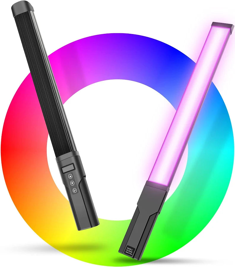 HIFFIN G-Flash RGB Photography Flashlight Portable Video Light LED Spotlight 7500mAh Battery 1–100% Dimming 4 Color Modes 20 GOBO Filters USB-C for Recording Studio Lighting, YouTube, Reels, Vlogging