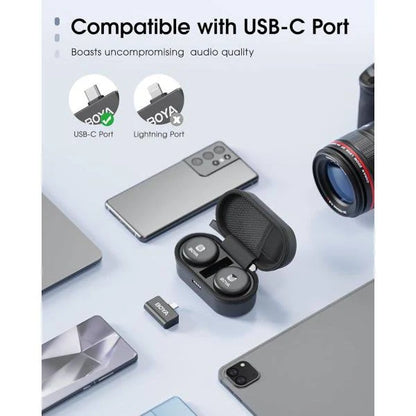 BOYA Omic-U Wireless Type-C Lavalier for Creators - White Microphone