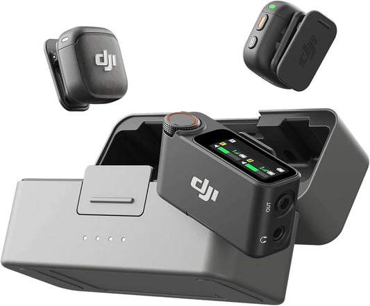 DJI Mic 3 (2 TX + 1 RX + Charging Case), Wireless Microphone for iPhone/Android/Camera, 32-bit Float Internal Recording, Dual Band Anti-Interference, Adaptive Gain Control for Balanced Volume, 28h Use