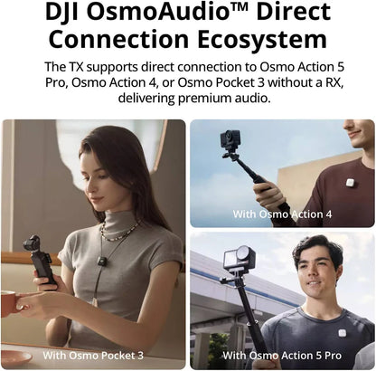 DJI Mic Mini (1 TX + 1 RX) Compact Wireless Microphone, Ultralight, Noise Cancelling, for Camera / iPhone / Android