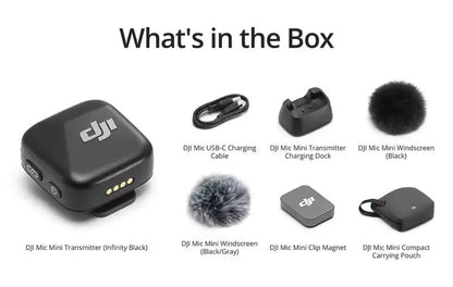 DJI Mic Mini (1 TX + 1 RX) Compact Wireless Microphone, Ultralight, Noise Cancelling, for Camera / iPhone / Android